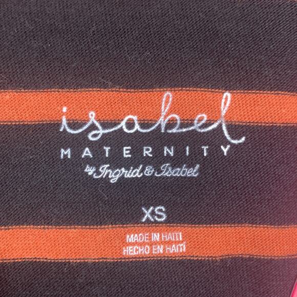 Isabel NWT Maternity Top Long Sleeve Pullover Striped Black and Orange Size XS - Picture 7 of 9